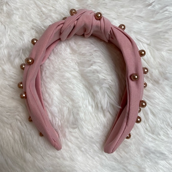 HANDMADE Blush Embellished Twist Knot Headband - Picture 6 of 10